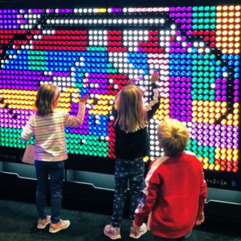 kids at lite wall